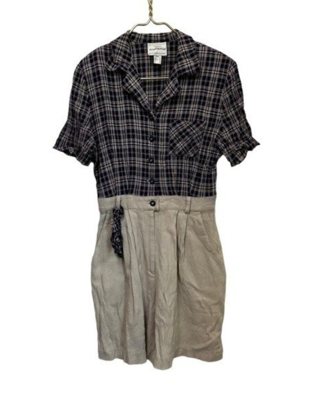 Joseph Ribkoff Vintage 80s Romper Womens 8 Plaid High Waist Pleated Canada